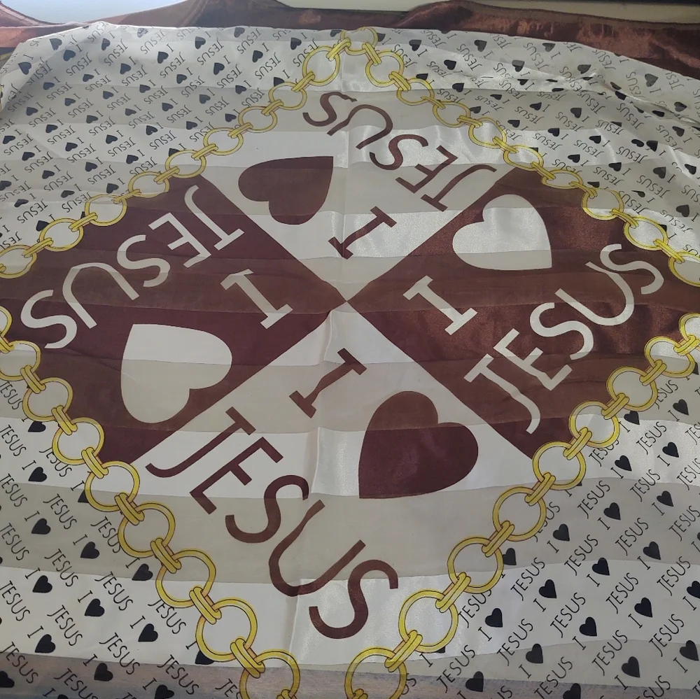 I ❤️ Jesus Satin and Chiffon Scarf